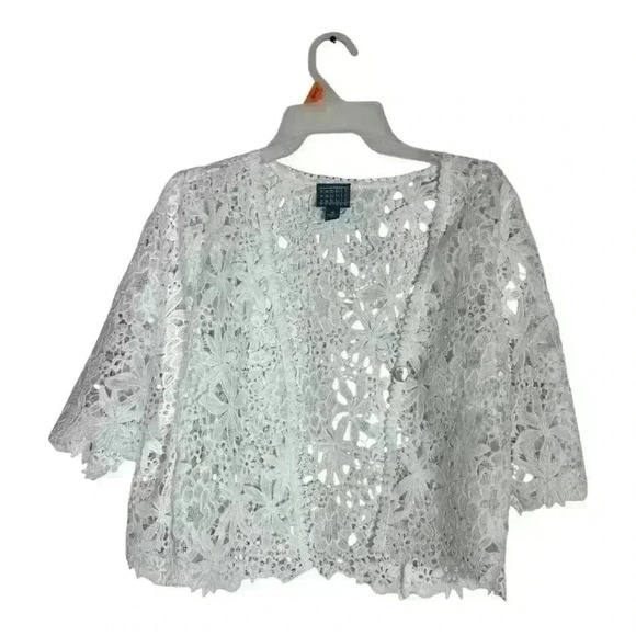 Rabbit Rabbit Rabbit White Crotchet crop Top Size‎ M office siren - Picture 2 of 14